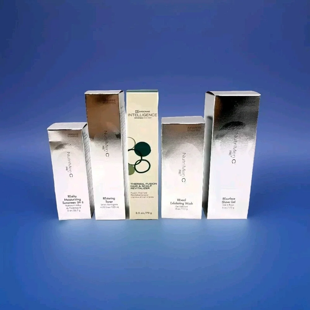 Arbonne Hygiene Gift Set‎ NutriMen C RE9 REvolution Wash Toner Shave Gel Sunscrn